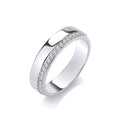 Three Quarter Eternity Ladies Sterling Silver Ring