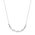 Necklace with Half Twisted Part with Cubic Zirconias on Chain