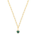 Sterling Silver Yellow Gold Plated Paper Clip Heart Necklace