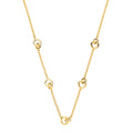 Sterling Silver Yellow Gold Plated Interlocking Circle Necklace