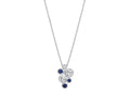 Timeless Style Rubover set Blue & Clear Cubic Zirconia Pendant