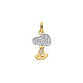 9ct Yellow Gold Snoopy Cubic Zirconia Pendant