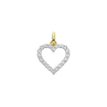 9ct Yellow Gold Cut out Cubic Zirconia Heart Pendant