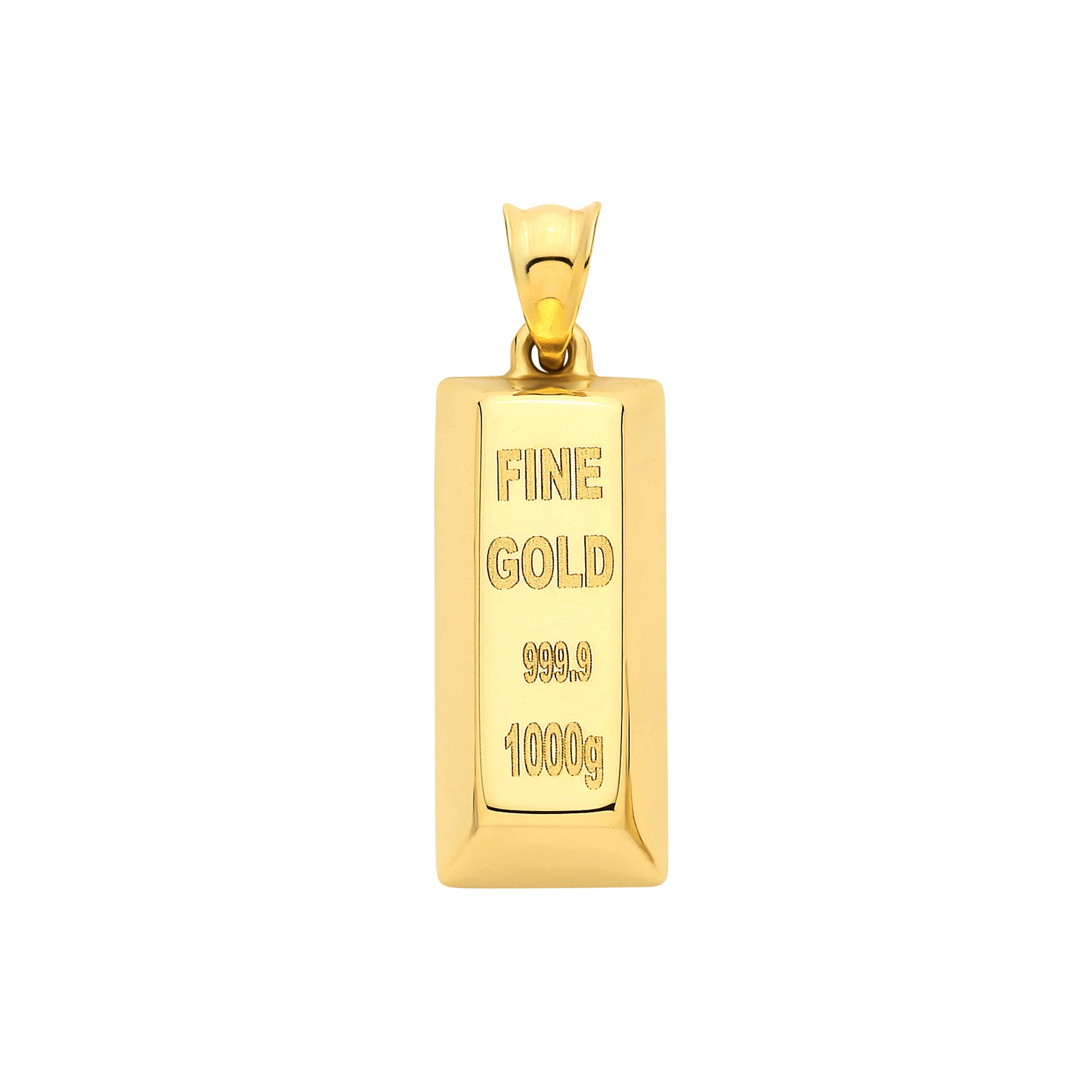 9ct Yellow Gold Gold Bar Hollow Pendant