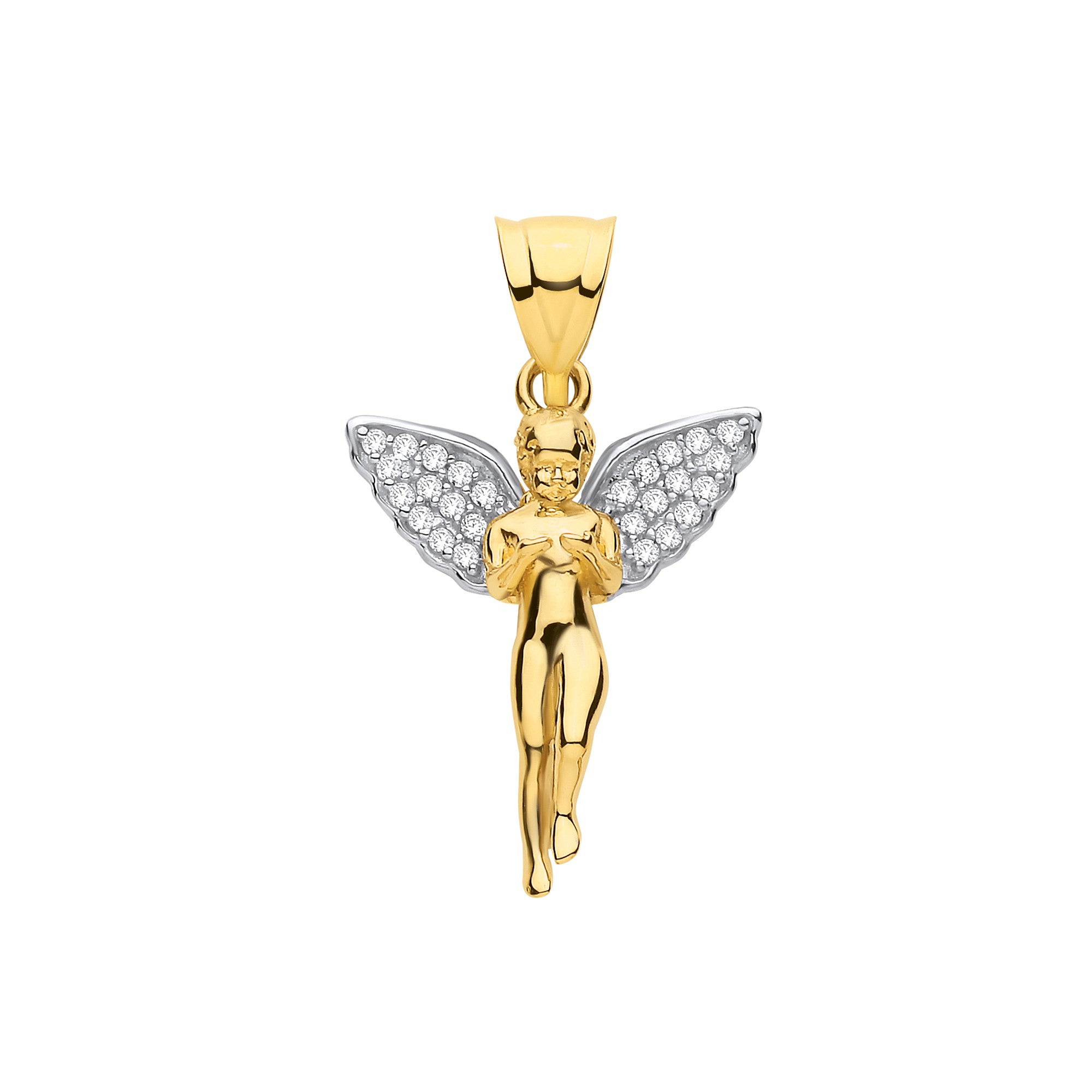 9ct Yellow Gold Praying Angel Hollow Pendant