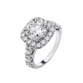 9ct White Gold 4.05ctw Brilliant Cut Halo Lab Grown Dress Ring IGI Certified