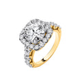 9ct Yellow Gold 4.05ctw Brilliant Cut Halo Lab Grown Dress Ring IGI Certified