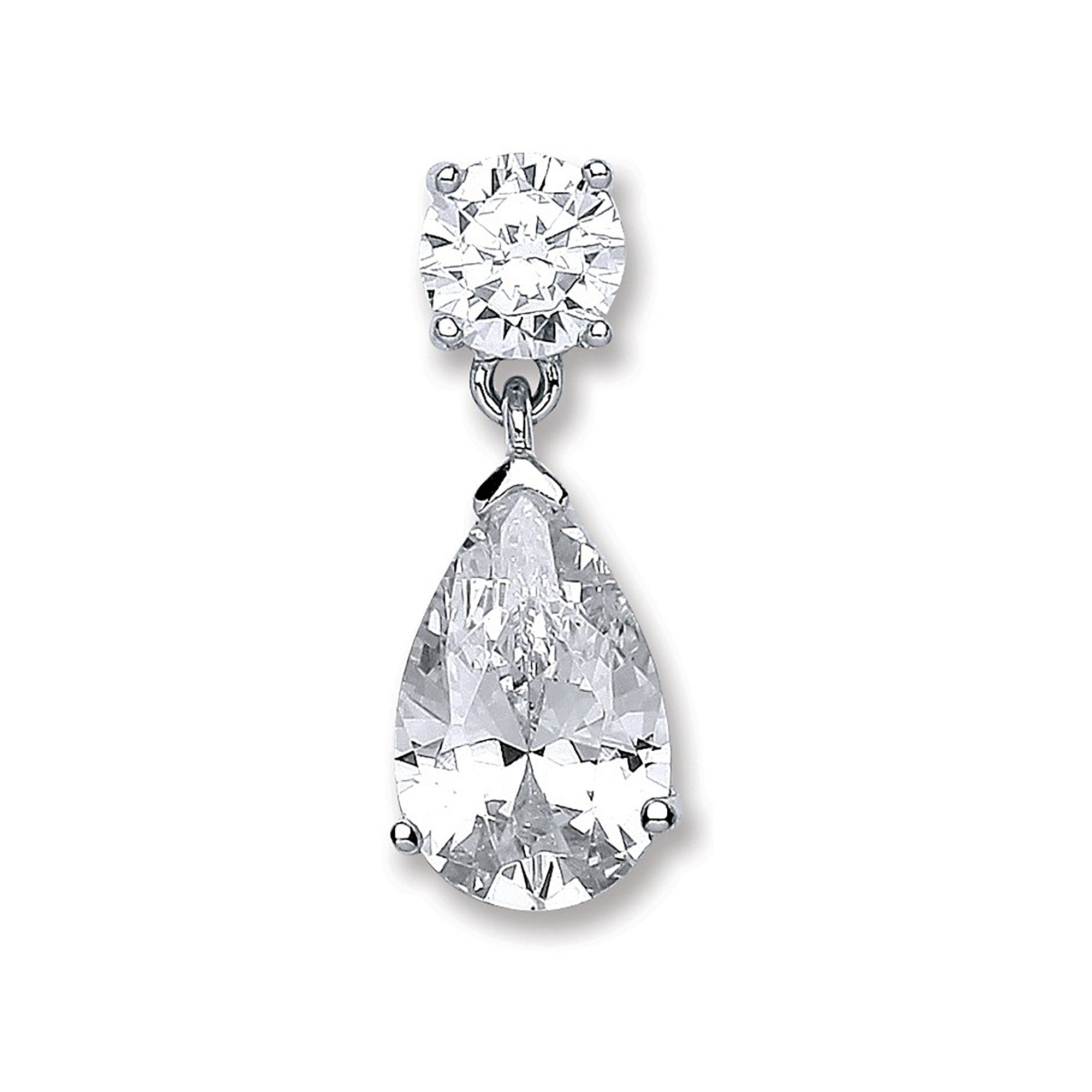 Sterling Silver Pear Cubic Zirconia Pendant
