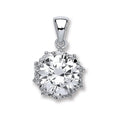 Sterling Silver Round Brilliant Cut Cubic Zirconia Pendant