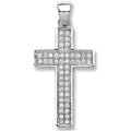 Sterling Silver Pave Set Cubic Zirconia Cross