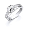 Sterling Silver with Cubic Zirconia on Shoulders Ring