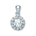 Sterling Silver Round Cubic Zirconia Pendant