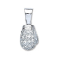 Sterling Silver Boxing Glove Cubic Zirconia Pendant