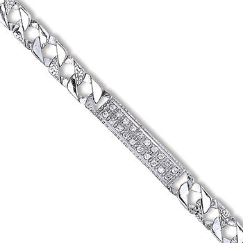 Sterling Silver Cubic Zirconia ID Baby 6" Bracelet
