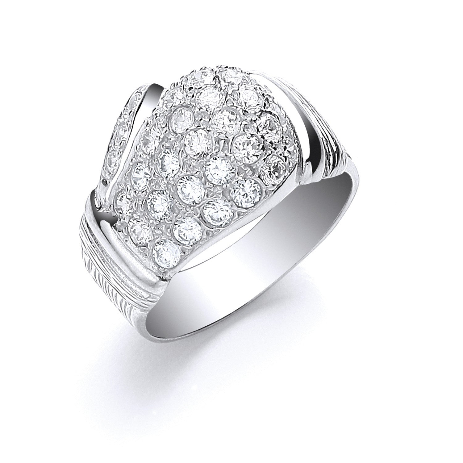 Sterling Silver Cubic Zirconia Boxing Glove Gents Ring