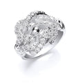 Sterling Silver Cubic Zirconia Knot Gents Ring