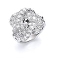 Sterling Silver Cubic Zirconia Knot Gents Ring