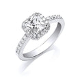 Sterling Silver Square Cubic Zirconia Ring