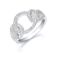 Sterling Silver Interlink Cubic Zirconia Ring