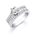 Sterling Silver Half Eternity with Cubic Zirconia in the Centre Ring
