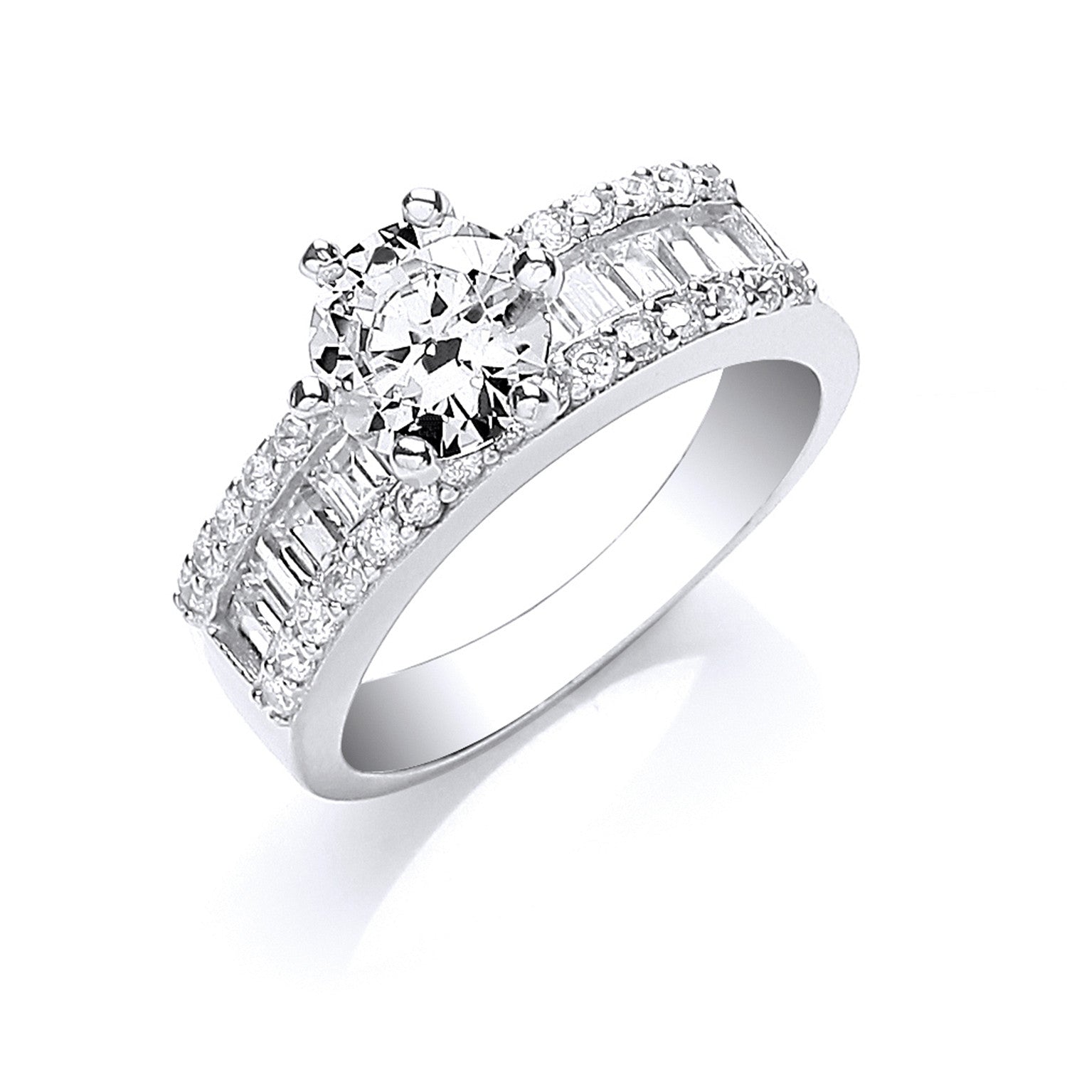 Sterling Silver Half Eternity with Cubic Zirconia in the Centre Ring