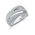 Sterling Silver Pave Set Fancy Cubic Zirconia Ring