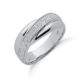 Sterling Silver Pave Set Cubic Zirconia Cross Over Ring