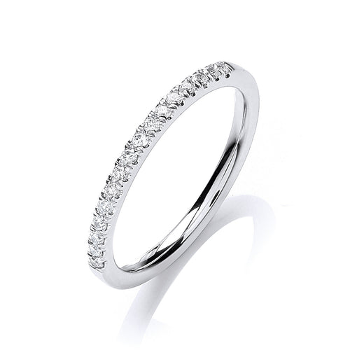 18ct White Gold half Eternity Diamond 0.16ct Ring
