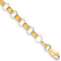 9ct Yellow Gold Plain & Engraved 7mm Round Belcher Chain