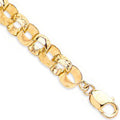 9ct Yellow Gold Plain & Engraved 10mm Round Belcher Chain