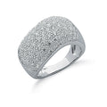 Sterling Silver Pave Set Cubic Zirconia Bombay Ring