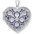 Sterling Silver Heart Cubic Zirconia Locket