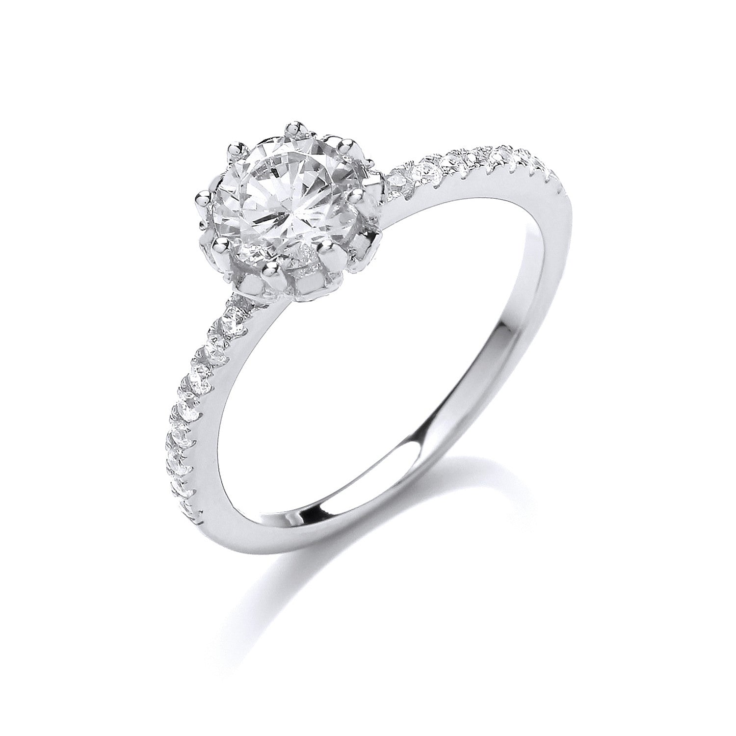 Sterling Silver Solitare Cubic Zirconia Ring