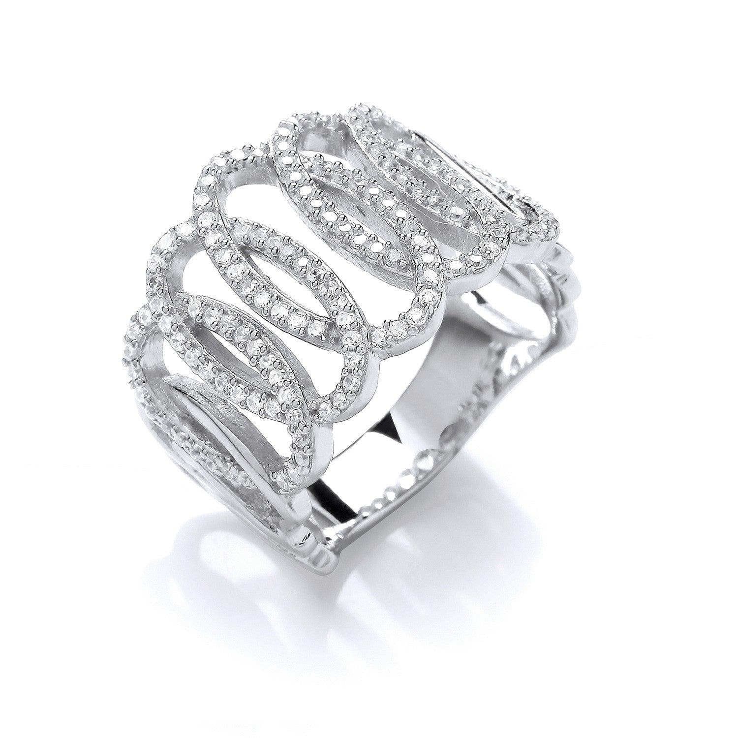 Sterling Silver Fancy Cubic Zirconia Ring