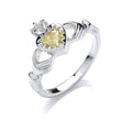 Sterling Silver Cubic Zirconia Claddagh Ring