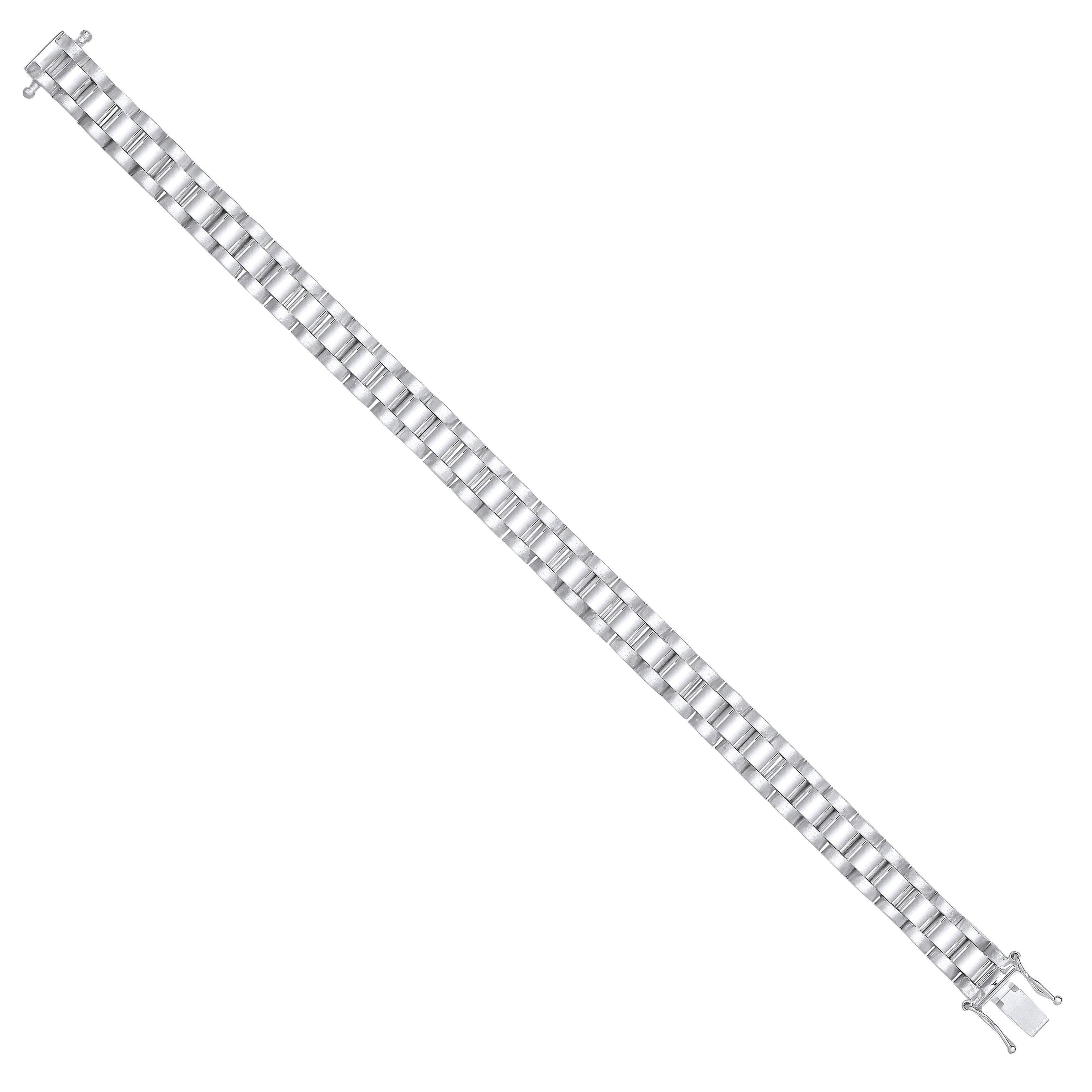 Sterling Silver 8mm Fancy Link Ladies Bracelet
