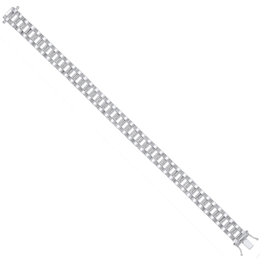 Sterling Silver 10mm Fancy Link Gents Bracelet