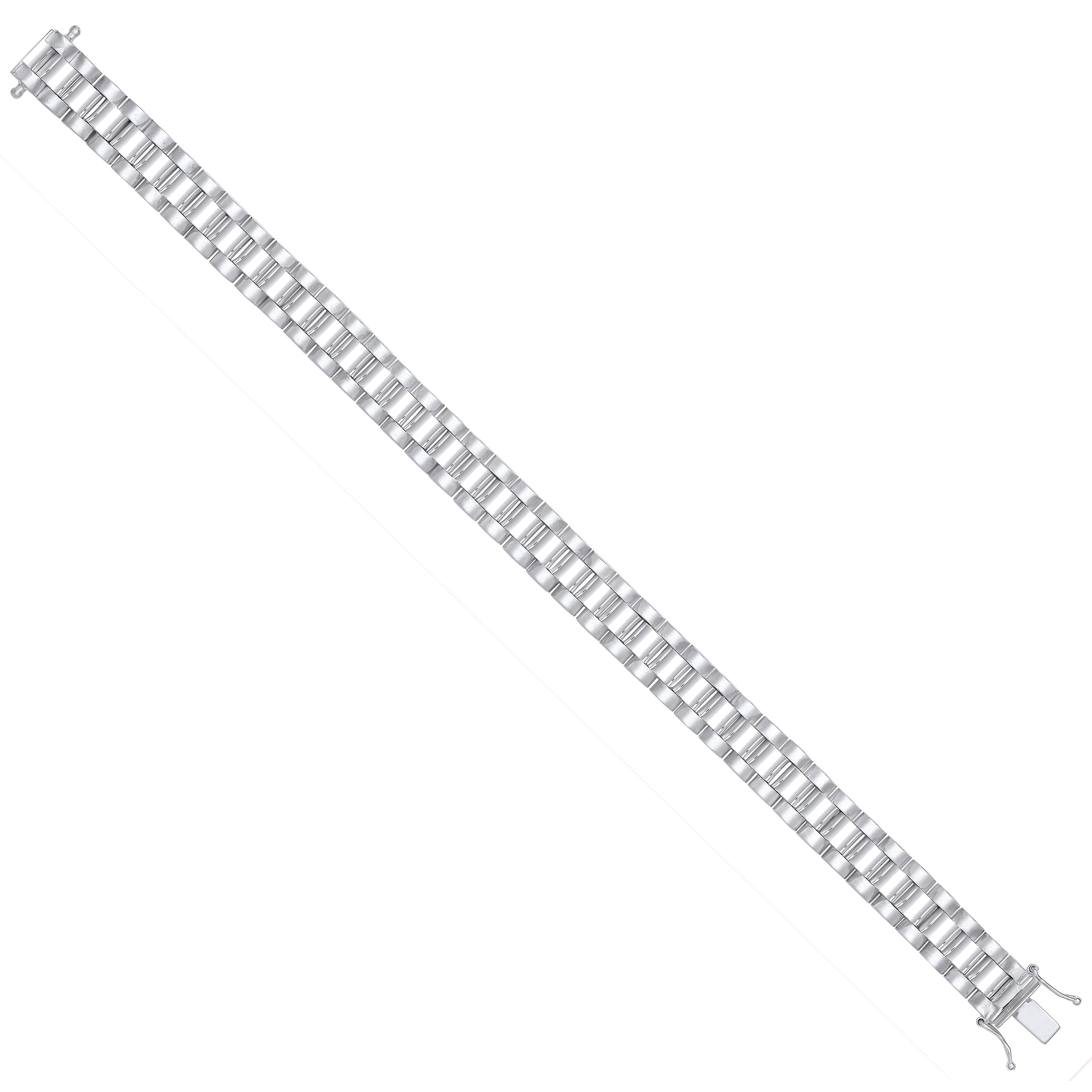 Sterling Silver 10mm Fancy Link Gents Bracelet