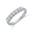 Sterling Silver Claw Set Cubic Zirconia Half Eternity Ring