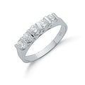 Sterling Silver Fancy Cubic Zirconia Half Eternity Ring
