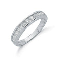Sterling Silver Channel Set Cubic Zirconia Half Eternity Ring