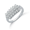Sterling Silver Claw Set Cubic Zirconia Cluster Ring