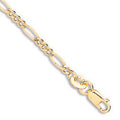 9ct Yellow Gold Hollow Figaro Anklet