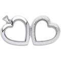 Sterling Silver Heart Plain & Ribbed Side Locket