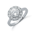 Sterling Silver Claw Set Cubic Zirconia Cluster Ring