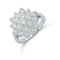 Sterling Silver Claw Set Cubic Zirconia Cluster Ring