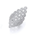 Sterling Silver Long Diamond Shape Design Cubic Zirconia Ring