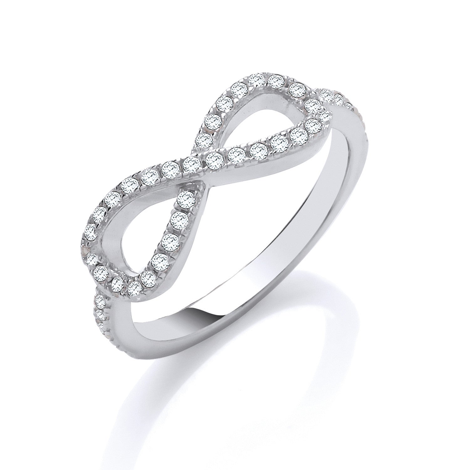 Sterling Silver Cubic Zirconia Infinity Symbol Ring