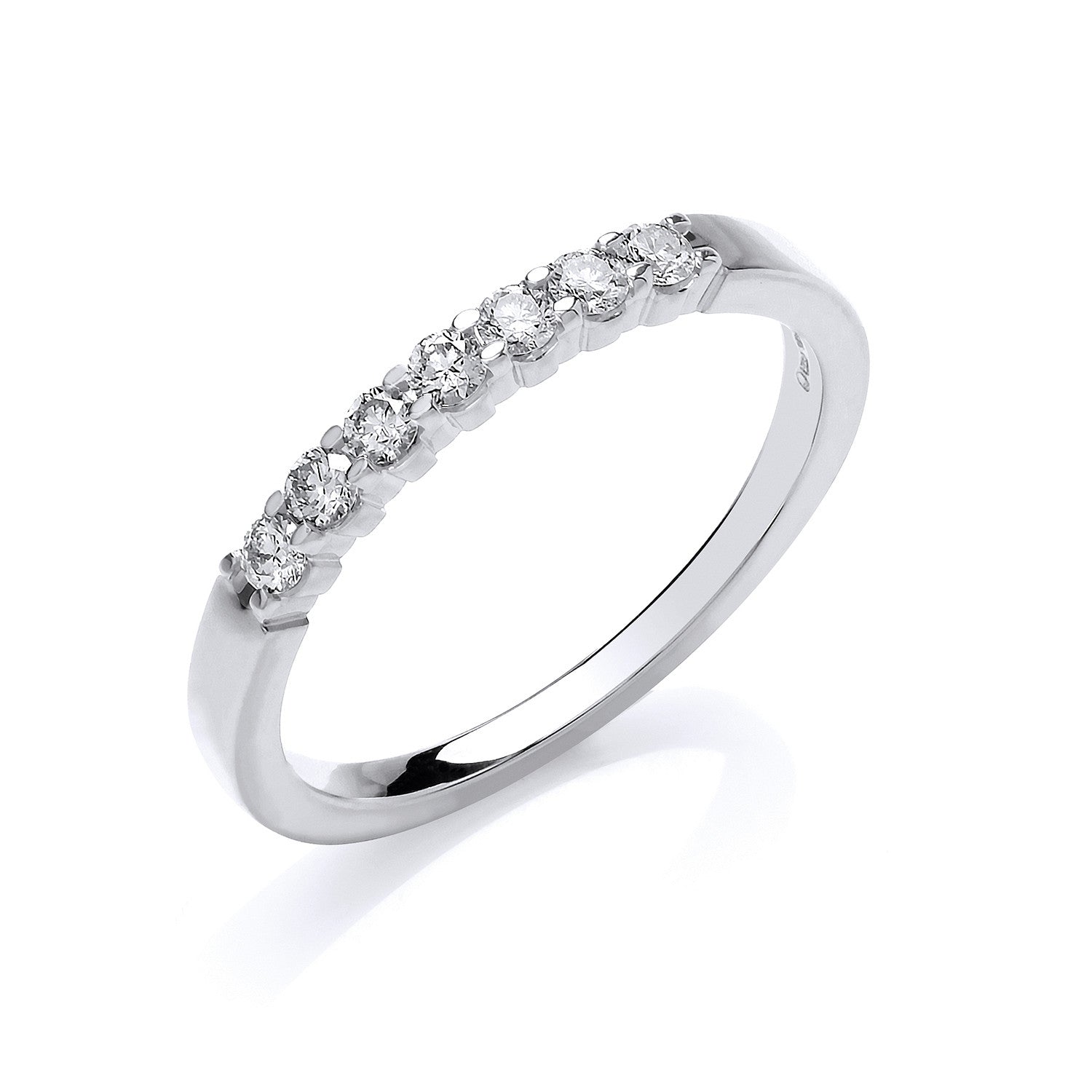 9ct White Gold 0.25ct Diamond Half Eternity Ring