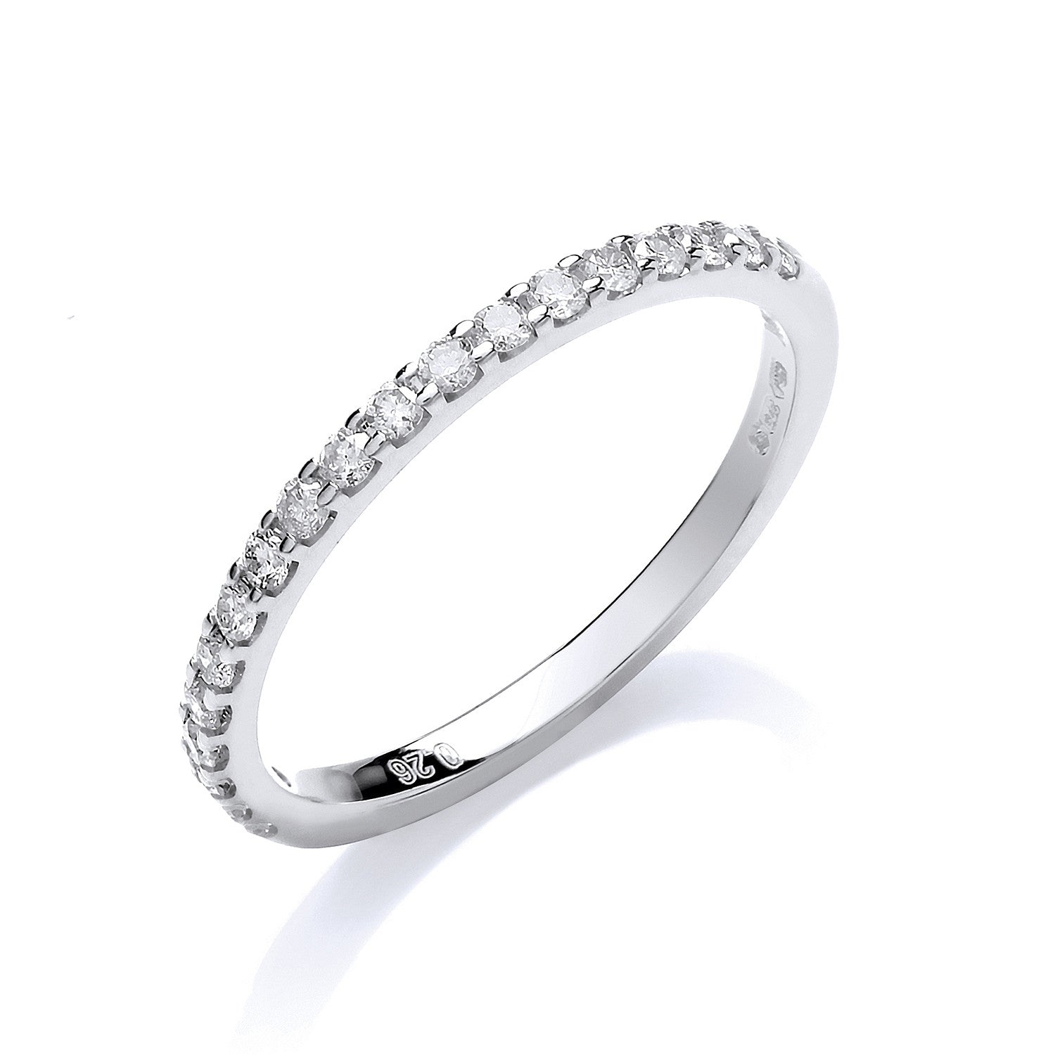 9ct White Gold 0.27ct 50% Set Diamond Half Eternity Ring